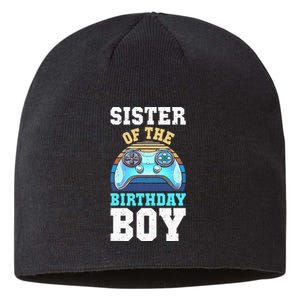 Sister of the Birthday Matching Video Gamer Birthday Sustainable Beanie