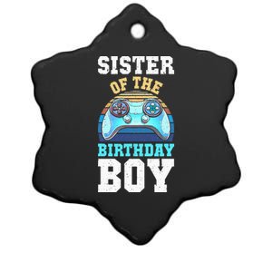 Sister of the Birthday Matching Video Gamer Birthday Ceramic Star Ornament