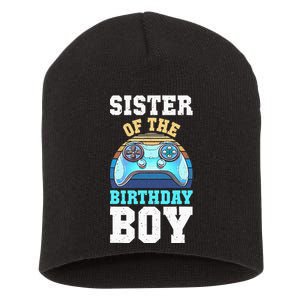 Sister of the Birthday Matching Video Gamer Birthday Short Acrylic Beanie