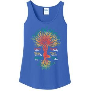 Smile Often Think Positively Inspiration Namaste Yoga Funny Gift Ladies Essential Tank