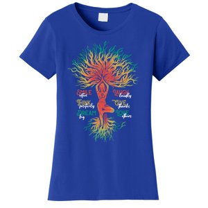 Smile Often Think Positively Inspiration Namaste Yoga Funny Gift Women's T-Shirt