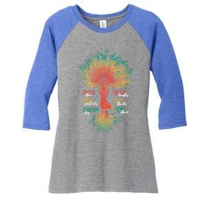 Smile Often Think Positively Inspiration Namaste Yoga Funny Gift Women's Tri-Blend 3/4-Sleeve Raglan Shirt