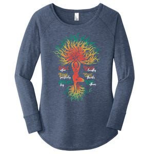 Smile Often Think Positively Inspiration Namaste Yoga Funny Gift Women's Perfect Tri Tunic Long Sleeve Shirt