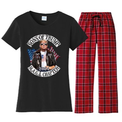 Sons Of Trump Maga Chapter 2024 Women's Flannel Pajama Set