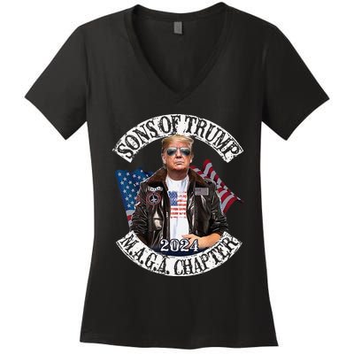 Sons Of Trump Maga Chapter 2024 Women's V-Neck T-Shirt