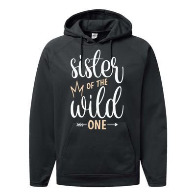 Sister Of The Wild One Birthday Performance Fleece Hoodie