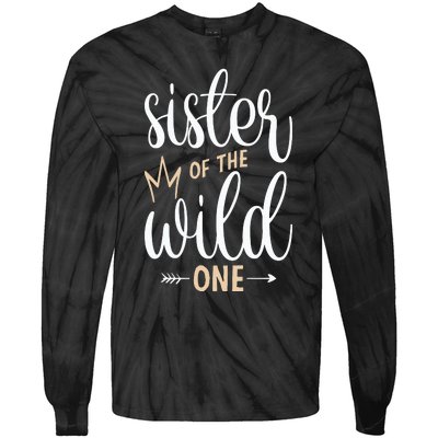 Sister Of The Wild One Birthday Tie-Dye Long Sleeve Shirt