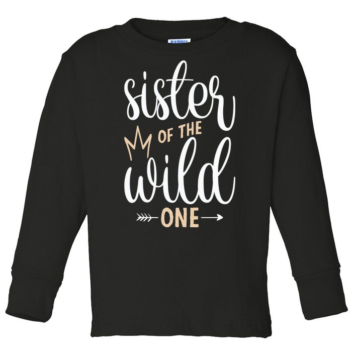 Sister Of The Wild One Birthday Toddler Long Sleeve Shirt