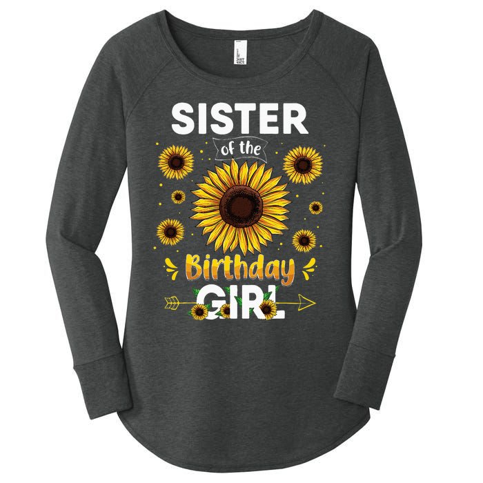 Sister Of The Birthday Sunflower Party Family Matching Women's Perfect Tri Tunic Long Sleeve Shirt