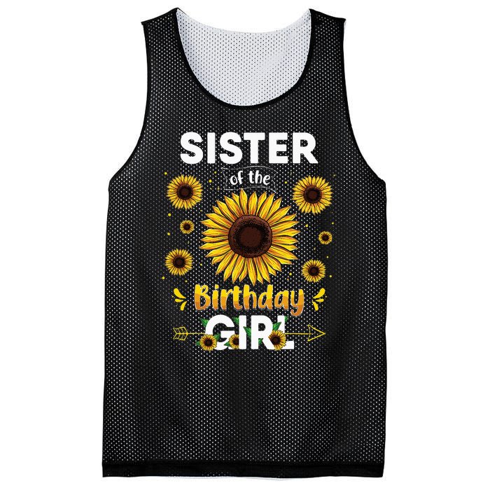 Sister Of The Birthday Sunflower Party Family Matching Mesh Reversible Basketball Jersey Tank