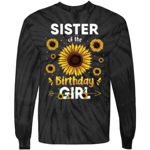 Sister Of The Birthday Sunflower Party Family Matching Tie-Dye Long Sleeve Shirt