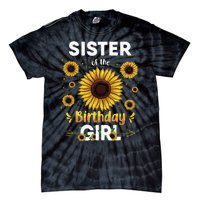 Sister Of The Birthday Sunflower Party Family Matching Tie-Dye T-Shirt