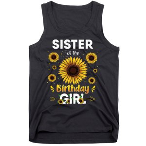 Sister Of The Birthday Sunflower Party Family Matching Tank Top