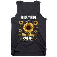 Sister Of The Birthday Sunflower Party Family Matching Tank Top