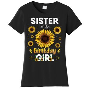 Sister Of The Birthday Sunflower Party Family Matching Women's T-Shirt