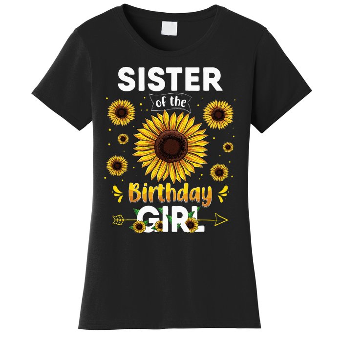 Sister Of The Birthday Sunflower Party Family Matching Women's T-Shirt