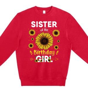 Sister Of The Birthday Sunflower Party Family Matching Premium Crewneck Sweatshirt