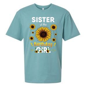 Sister Of The Birthday Sunflower Party Family Matching Sueded Cloud Jersey T-Shirt