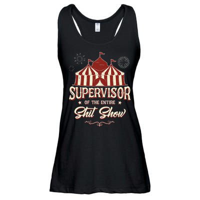 Supervisor Of The Entire Shit Show Funny Circus Boss Ladies Essential Flowy Tank