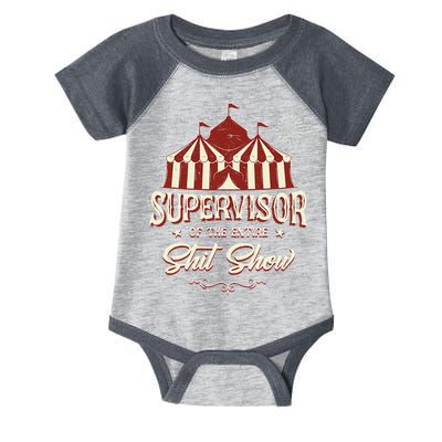Supervisor Of The Entire Shit Show Funny Circus Boss Infant Baby Jersey Bodysuit