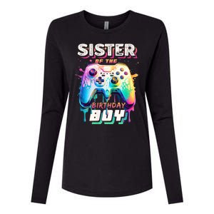 Sister Of The Birthday Boy Matching Video Game Birthday Womens Cotton Relaxed Long Sleeve T-Shirt