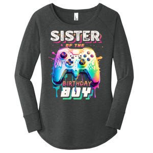 Sister Of The Birthday Boy Matching Video Game Birthday Women's Perfect Tri Tunic Long Sleeve Shirt