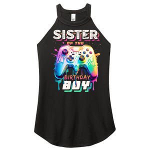 Sister Of The Birthday Boy Matching Video Game Birthday Women's Perfect Tri Rocker Tank