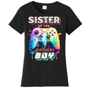 Sister Of The Birthday Boy Matching Video Game Birthday Women's T-Shirt