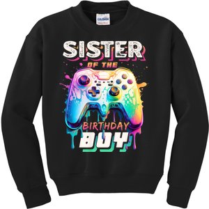 Sister Of The Birthday Boy Matching Video Game Birthday Kids Sweatshirt