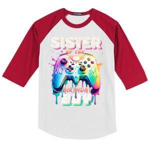 Sister Of The Birthday Boy Matching Video Game Birthday Kids Colorblock Raglan Jersey