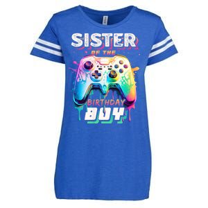 Sister Of The Birthday Boy Matching Video Game Birthday Enza Ladies Jersey Football T-Shirt