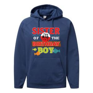 Sister Of The Birthday Big One Fishing Family Matching Performance Fleece Hoodie