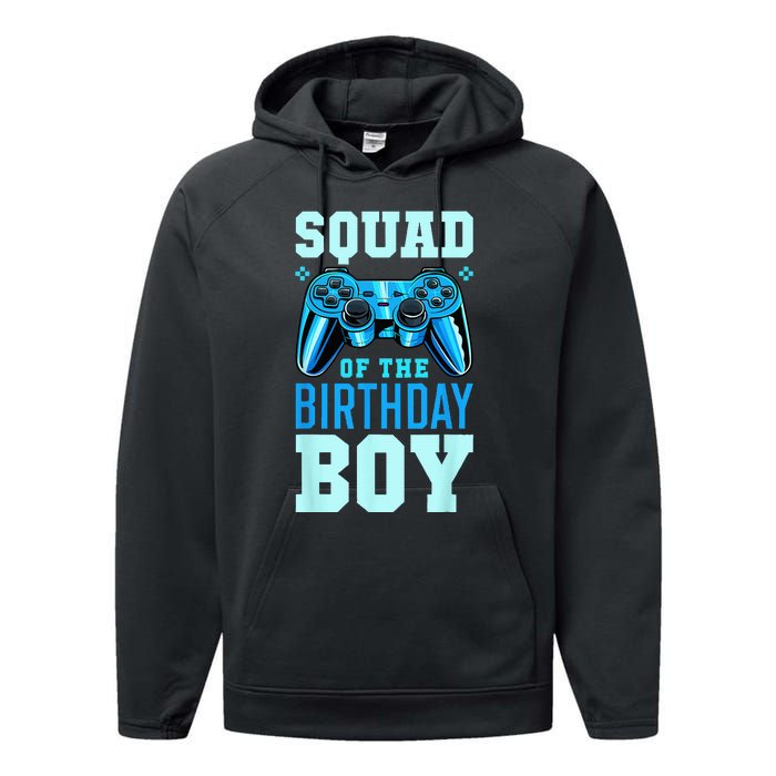 Squad Of The Birthday Boy Matching Video Gamer Birthday Performance Fleece Hoodie