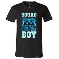 Squad Of The Birthday Boy Matching Video Gamer Birthday V-Neck T-Shirt