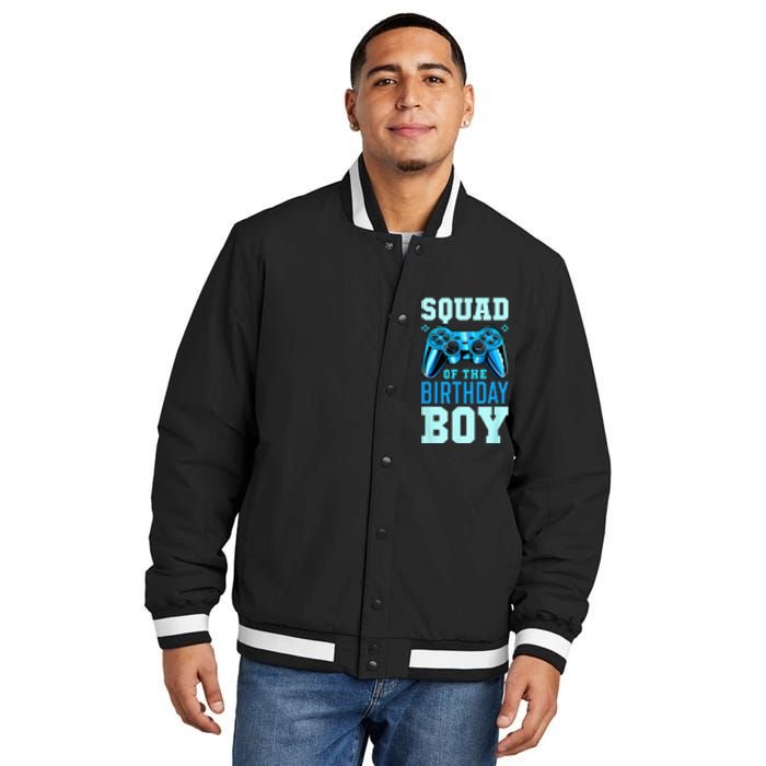 Squad Of The Birthday Boy Matching Video Gamer Birthday Insulated Varsity Jacket