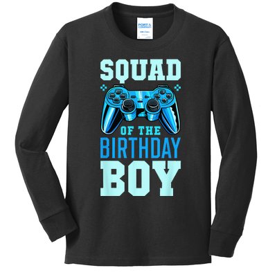 Squad Of The Birthday Boy Matching Video Gamer Birthday Kids Long Sleeve Shirt