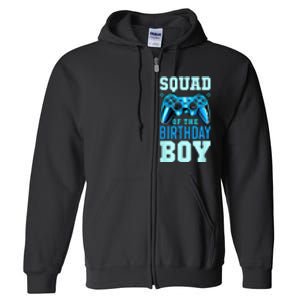 Squad Of The Birthday Boy Matching Video Gamer Birthday Full Zip Hoodie