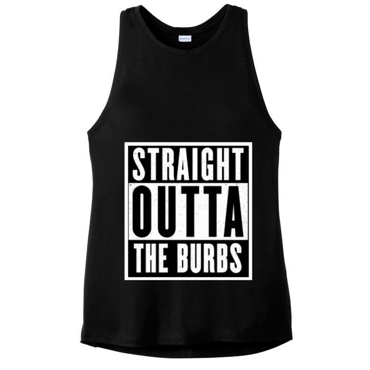Straight Outta The Burbs Straight Outta The Suburbs Cool Gift Ladies PosiCharge Tri-Blend Wicking Tank