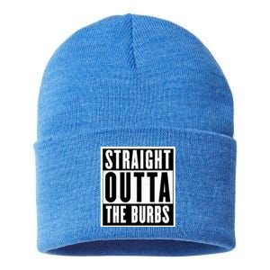 Straight Outta The Burbs Straight Outta The Suburbs Cool Gift Sustainable Knit Beanie