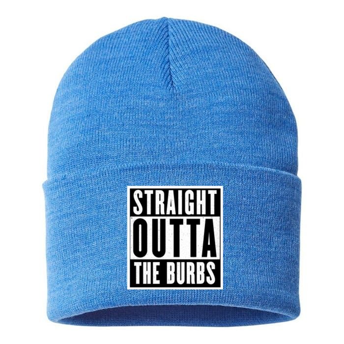 Straight Outta The Burbs Straight Outta The Suburbs Cool Gift Sustainable Knit Beanie