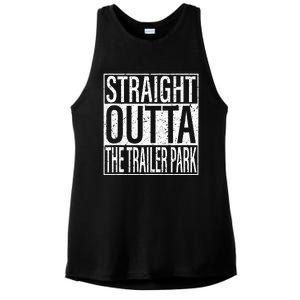 Straight Outta The Trailer Park Funny Ladies PosiCharge Tri-Blend Wicking Tank