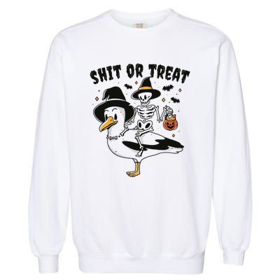 Shit Or Treat Funny Halloween Garment-Dyed Sweatshirt