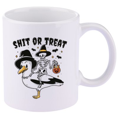 Shit Or Treat Funny Halloween 11oz C Handle Ceramic Mug