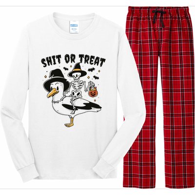 Shit Or Treat Funny Halloween Long Sleeve Pajama Set