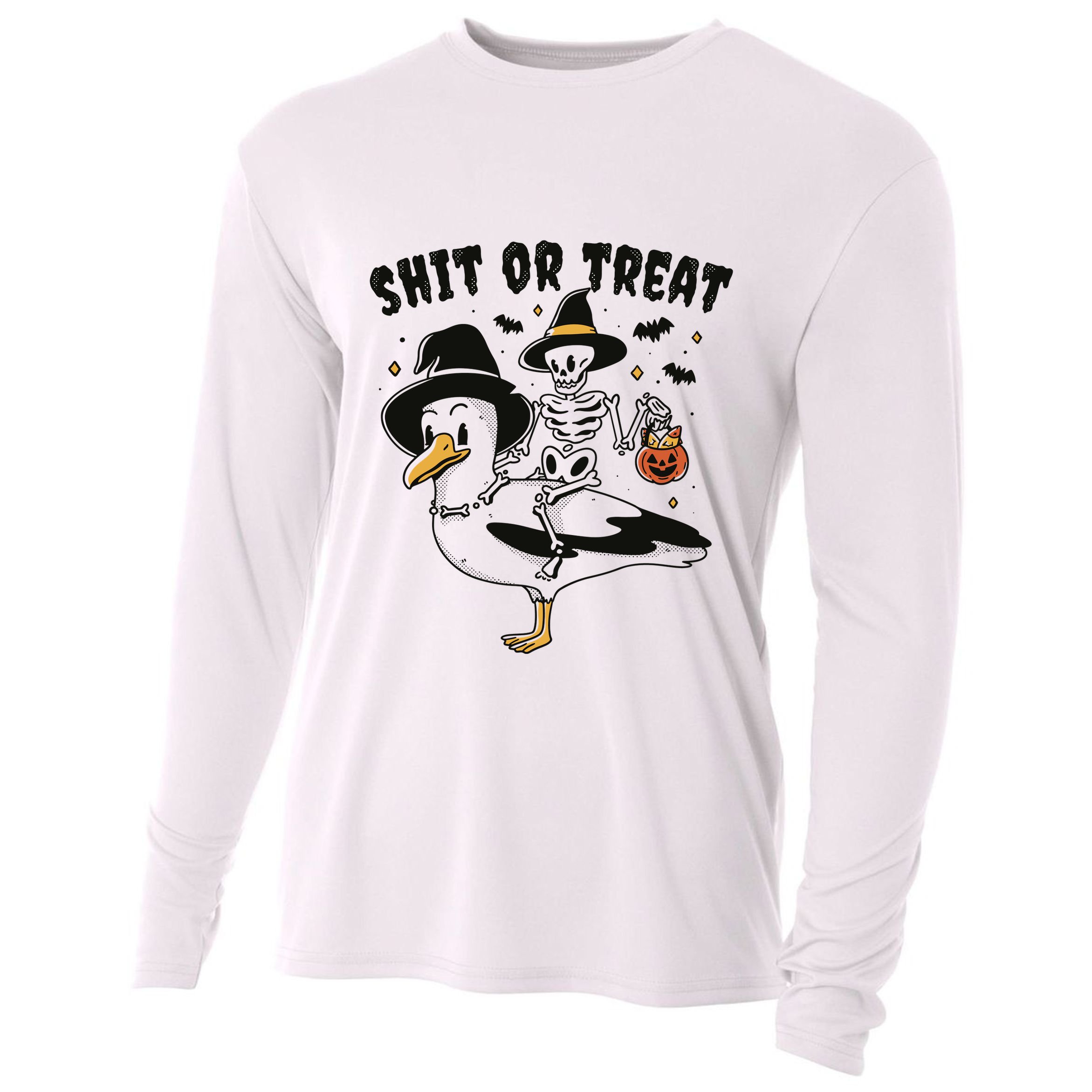 Shit Or Treat Funny Halloween Cooling Performance Long Sleeve Crew