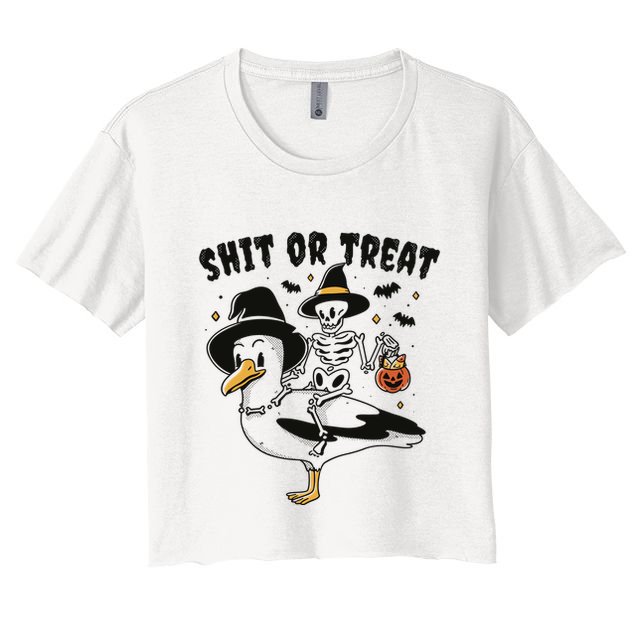 Shit Or Treat Funny Halloween Crop Top