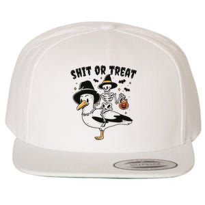 Shit Or Treat Funny Halloween Wool Snapback Cap