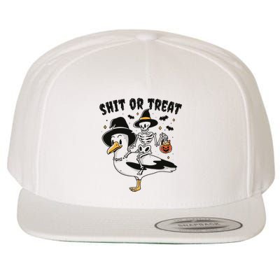 Shit Or Treat Funny Halloween Wool Snapback Cap