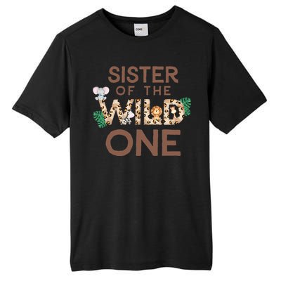 Sister Of The Wild One Animal Safari 1st Birthday Theme Tall Fusion ChromaSoft Performance T-Shirt