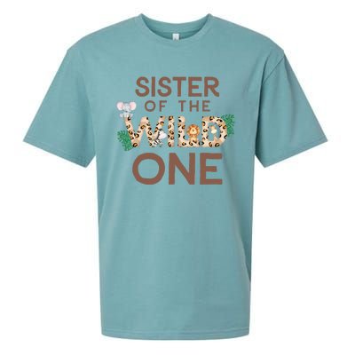 Sister Of The Wild One Animal Safari 1st Birthday Theme Sueded Cloud Jersey T-Shirt